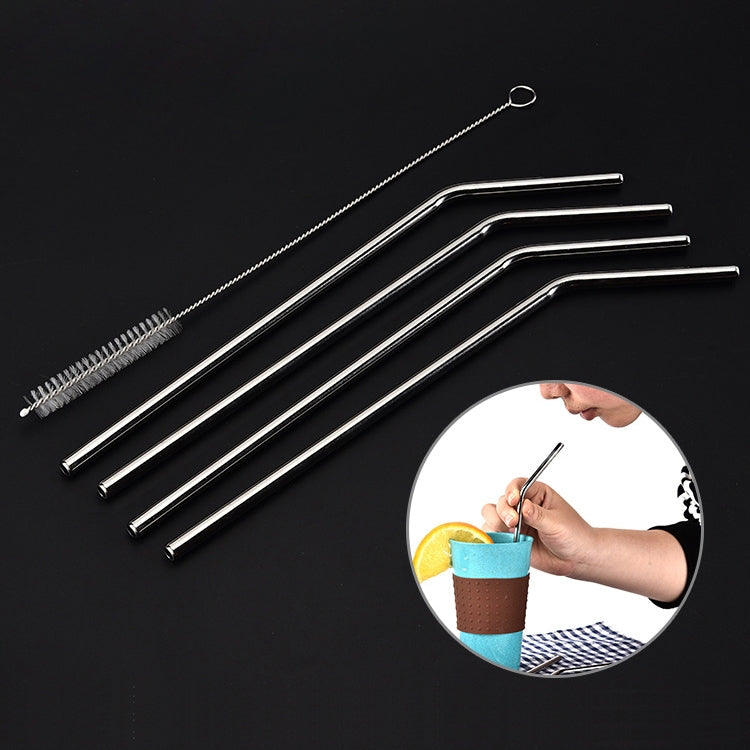 Reusable Stainless Steel Drinking Straw Cleaner Brush Set Kit