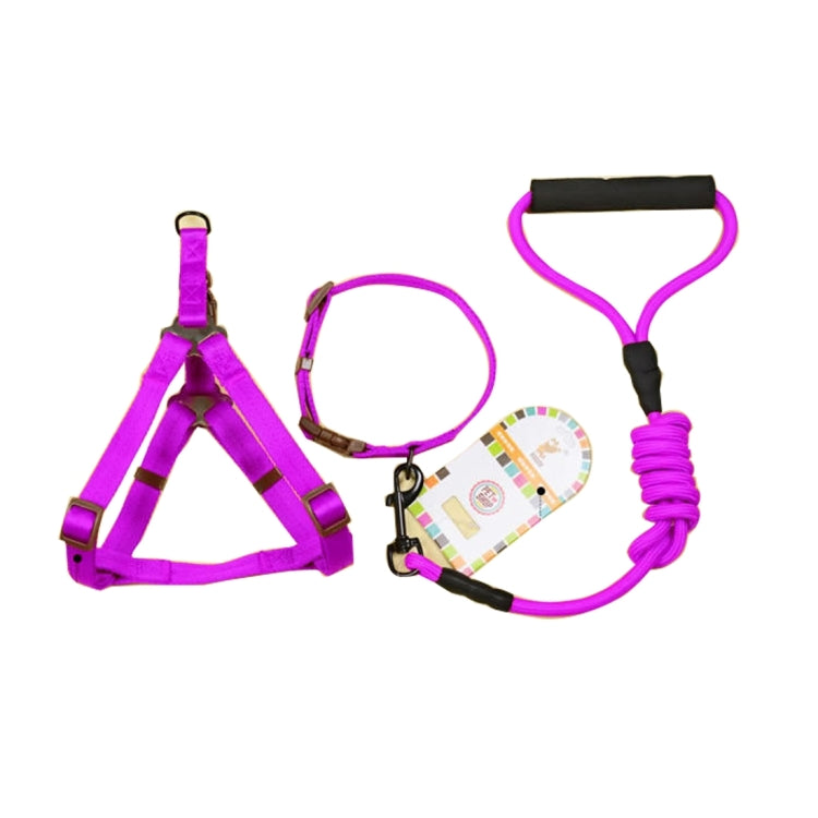 Pet Dog Collar + Harness + Leash Three Sets, L, Harness Chest Size: 57-90cm, Collar Neck Size: 40-64cm, Pet Weight: 35kg Below