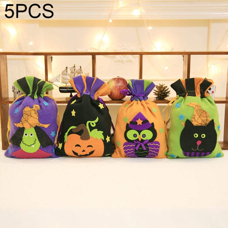 5 PCS Halloween Decoration Creative Cartoon Bunch of Candy Gifts Bundle Tote for Children, Random Style Delivery