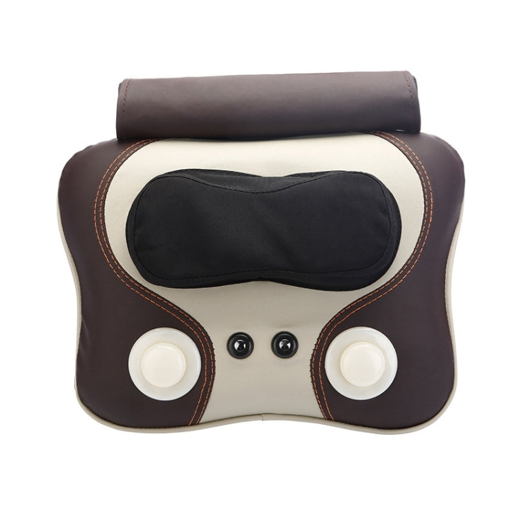 Multi-function Electric Percussion Massage Pillow,Jade Massager Cushion,Cervical Massage Machine (Brown)