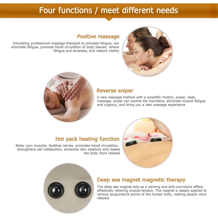 Multi-function Electric Percussion Massage Pillow,Jade Massager Cushion,Cervical Massage Machine (Brown)