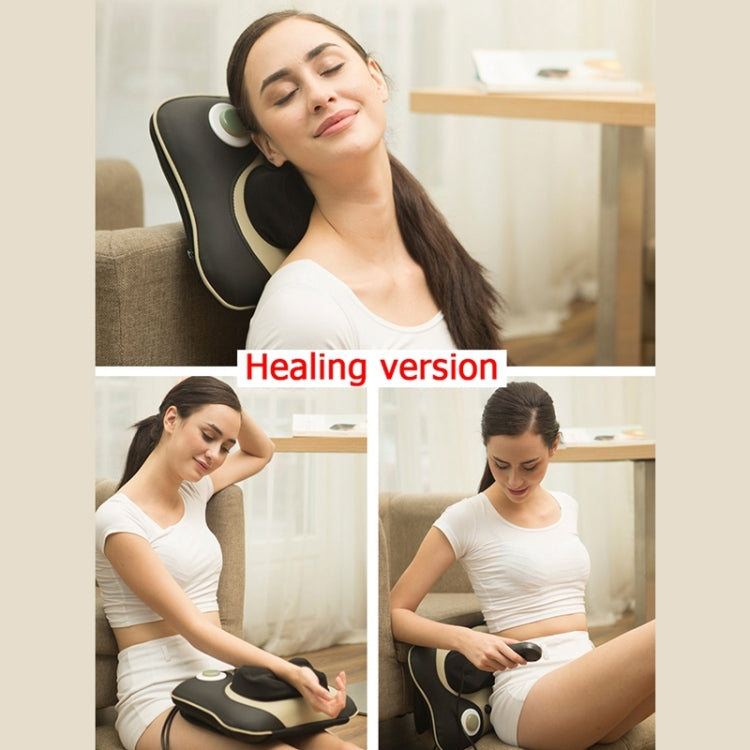Multi-function Electric Percussion Massage Pillow,Jade Massager Cushion,Cervical Massage Machine (Brown)