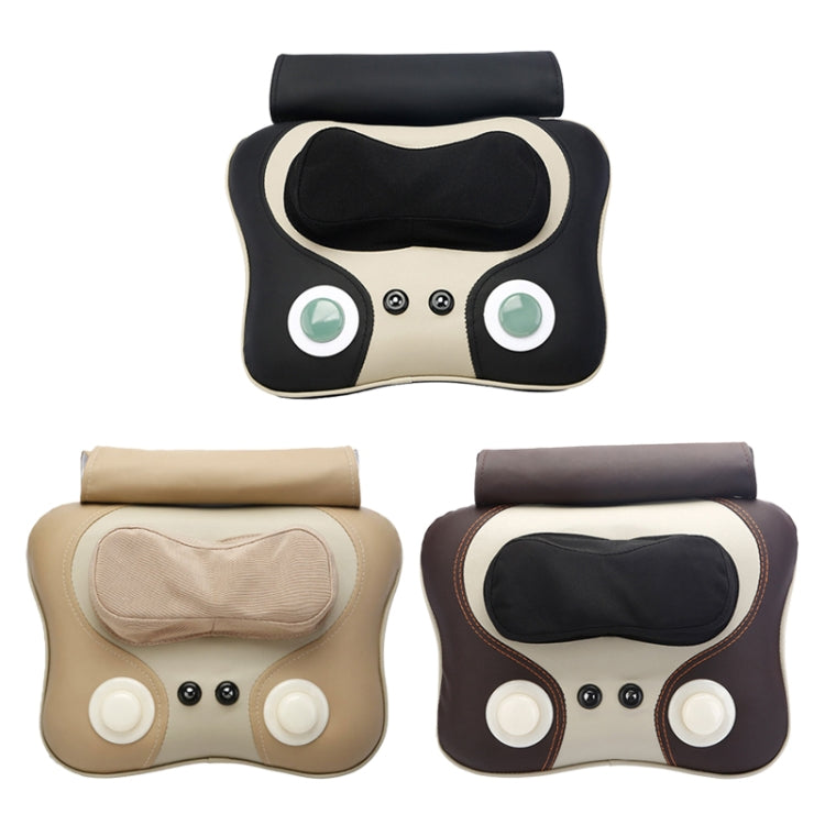 Multi-function Electric Percussion Massage Pillow,Jade Massager Cushion,Cervical Massage Machine (Brown)