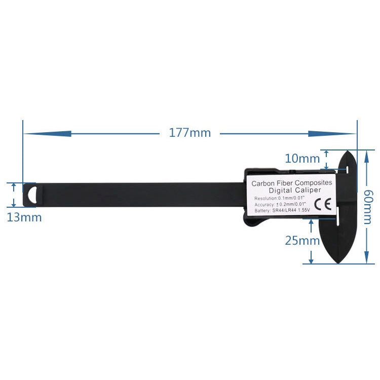 Plastic Fiber Digital Display Vernier Caliper, Measure Range: 100mm (4 inch), Plastic Box Packing
