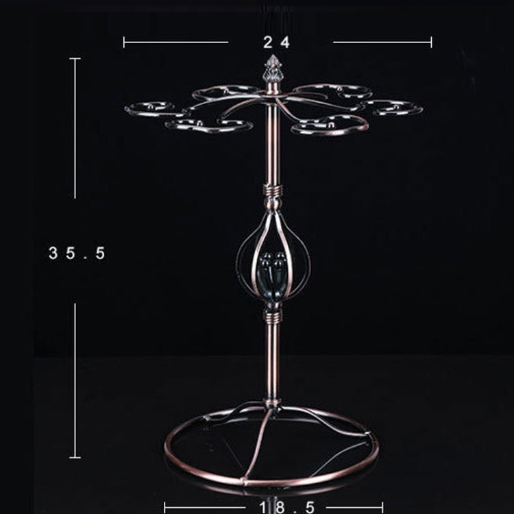 Iron Hanging Wine Glass Shelf Drain Rack Flower Core Cup Holder