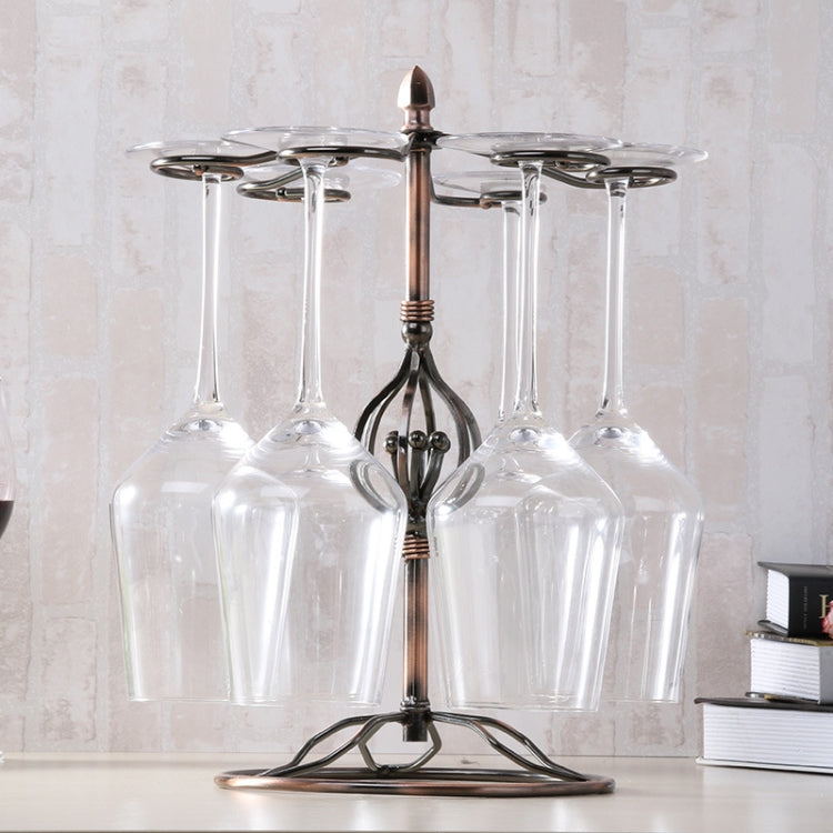Iron Hanging Wine Glass Shelf Drain Rack Flower Core Cup Holder