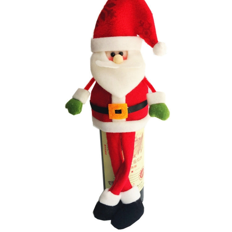Santa Claus Christmas Dinner Table Decoration Champagne Wine Bottle Bag
