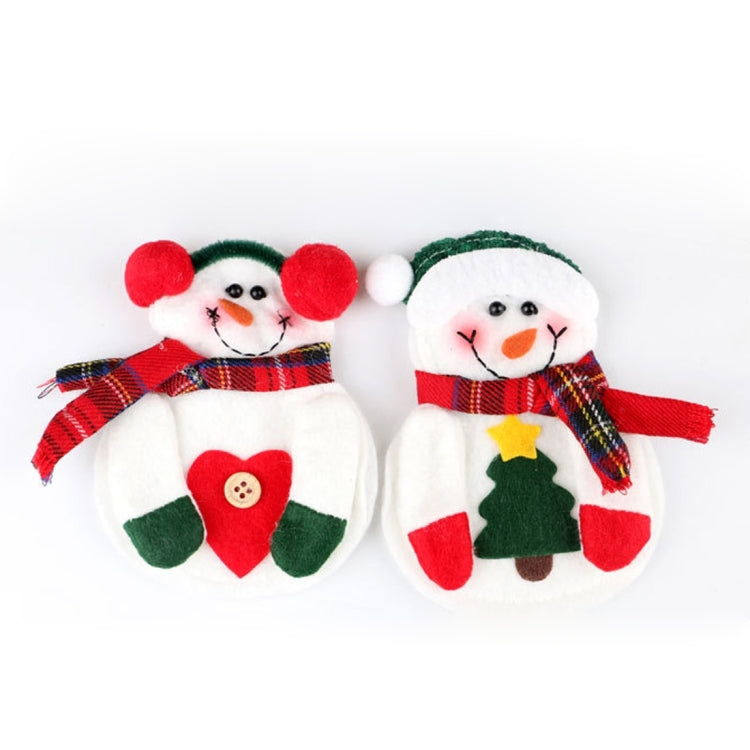 2 PCS Christmas Decoration Snowman Cutlery Holder