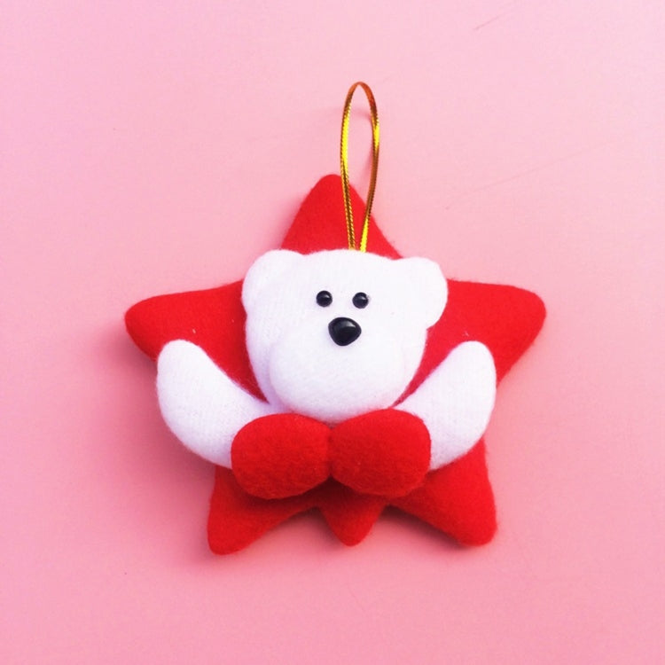 6 PCS Christmas Tree Decoration Cloth Hang Ornament with Lanyard, Random Style Delivery