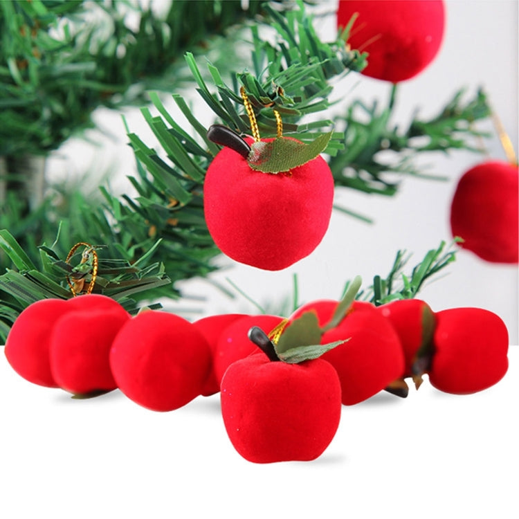 12 PCS Christmas Tree Decoration Red Apple Hang Ornament with Lanyard