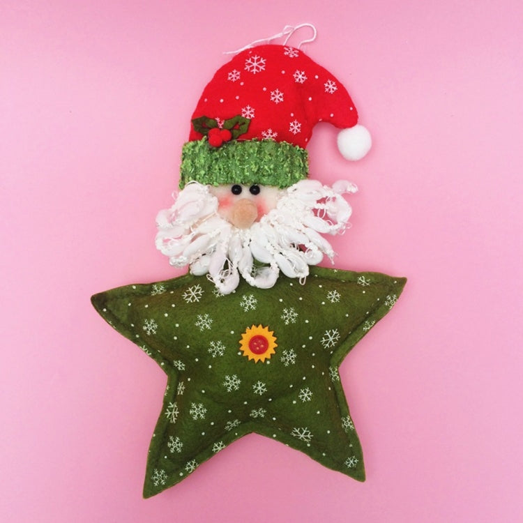 2 PCS Christmas Decoration Santa Claus / Snowman Star Shaped Hang Ornament with Lanyard