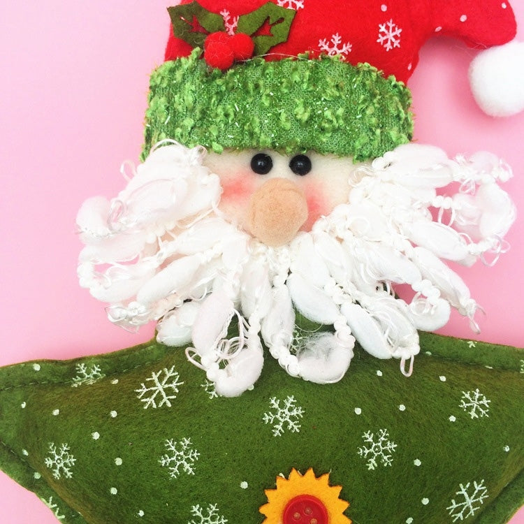 2 PCS Christmas Decoration Santa Claus / Snowman Star Shaped Hang Ornament with Lanyard