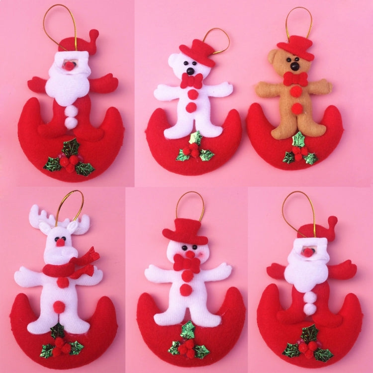 6 PCS Christmas Tree Decoration Hang Ornament with Lanyard, Random Style Delivery