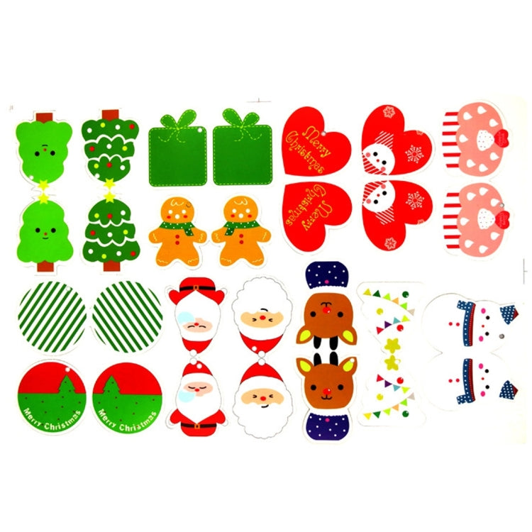 14 PCS Christmas Tree Decoration Wishing Cards Hang Ornament, Random Pattern Delivery