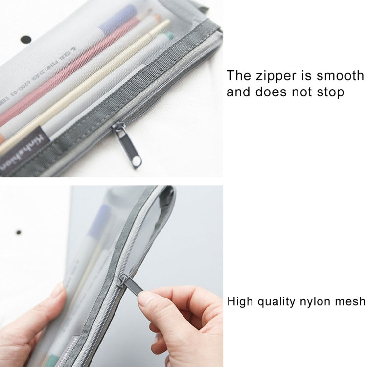 5 PCS Portable Simple and Transparent Mesh Pen Bag Storage Bag Large Capacity Stationery Bag, Random Color Delivery