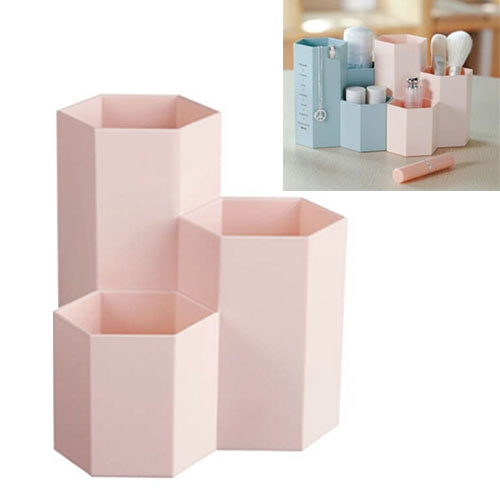 Creative Hexagon Pen Holder Stationery Cosmetics Storage Box