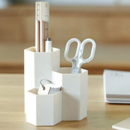 Creative Hexagon Pen Holder Stationery Cosmetics Storage Box