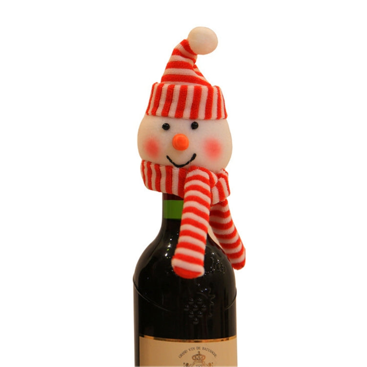 New Style Christmas Dinner Table Decoration, Fabric Christmas Wine Bottle Cap Decoration