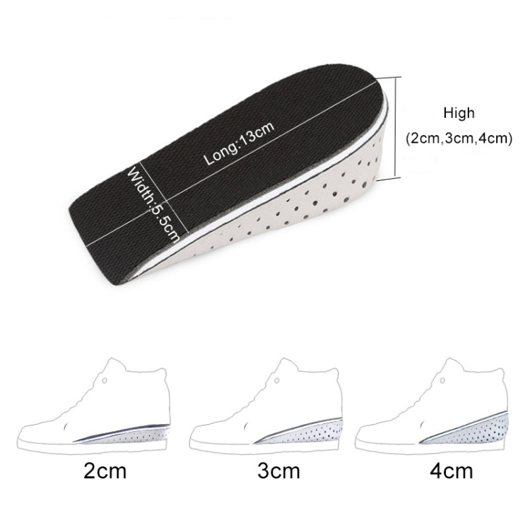 5 Pairs Heighten Heel Insert Shoes Pad Cushion Arch Height Increase Half Insole, Height: 2cm
