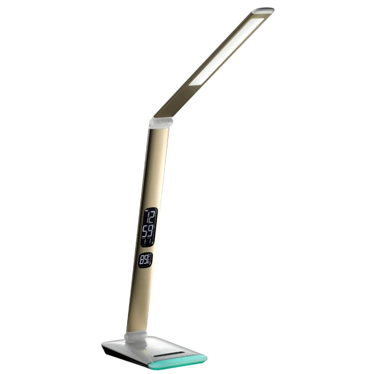 M3 12W Foldable LED 5-grade Dimmable Desk Lamp, AC 100-240V with Calendar Display & Colorful Touch Light