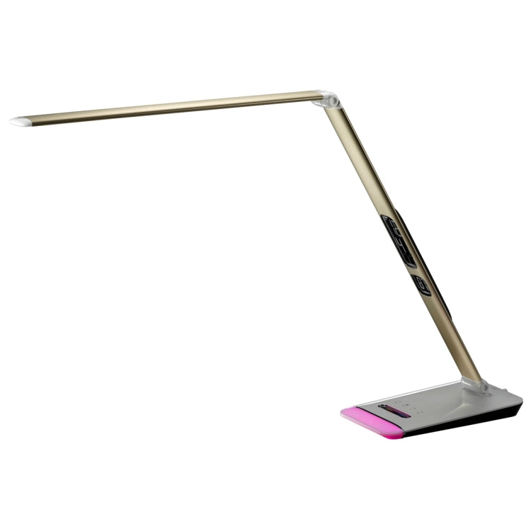 M3 12W Foldable LED 5-grade Dimmable Desk Lamp, AC 100-240V with Calendar Display & Colorful Touch Light