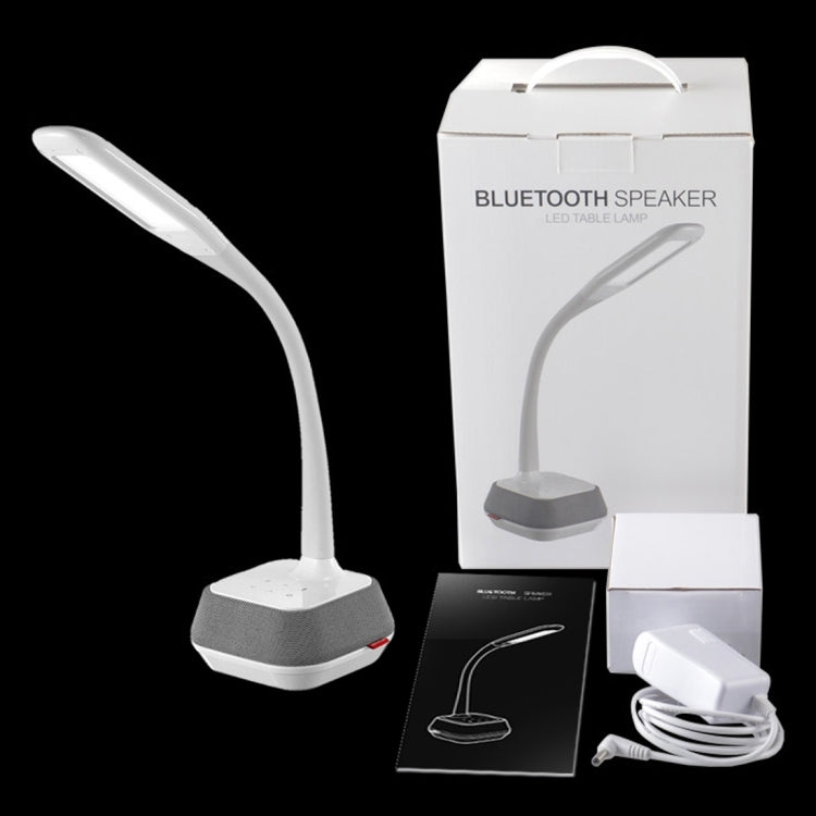 M6 15W Flexible LED 3-grade Dimmable Bluetooth Speaker Desk Lamp, AC 100-240V