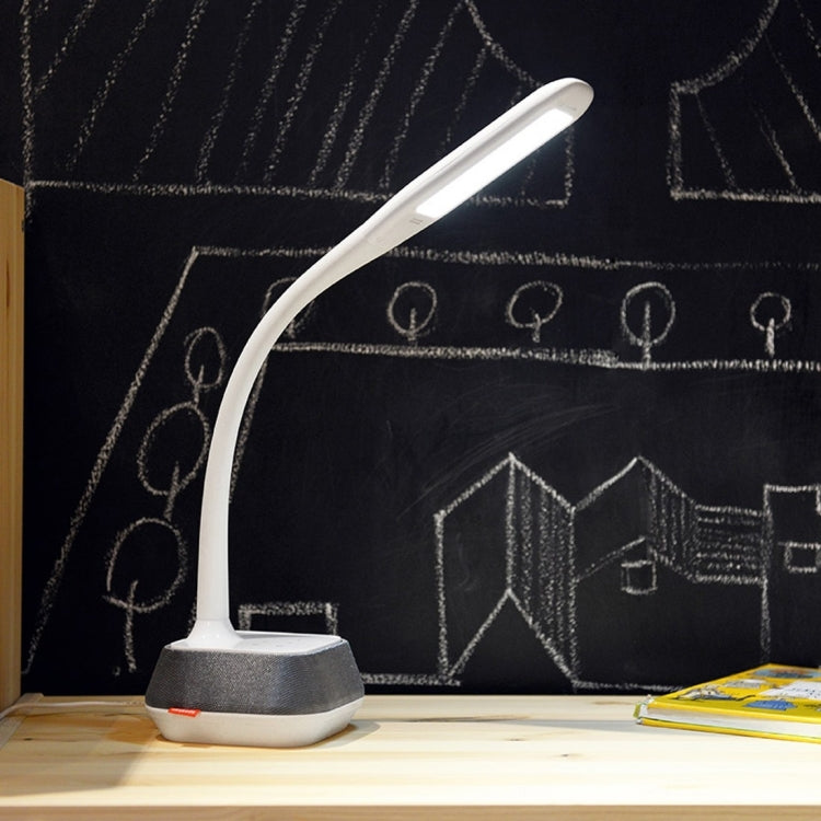 M6 15W Flexible LED 3-grade Dimmable Bluetooth Speaker Desk Lamp, AC 100-240V