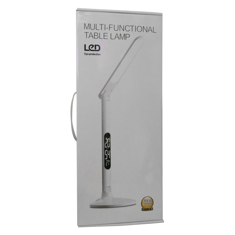 S3 10W Foldable LED 5-grade Dimmable Desk Lamp, AC 100-240V with Calendar Display(White)