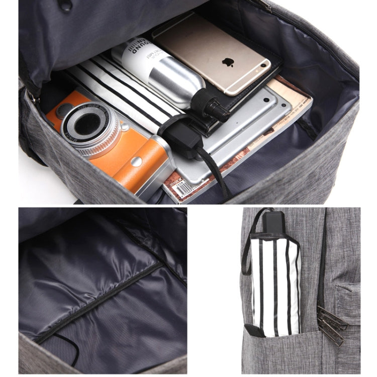 Universal Multi-Function Oxford Cloth Laptop Shoulders Bag Backpack with External USB Charging Port, Size: 45x31x16cm, For 15.6 inch and Below Macbook, Samsung, Lenovo, Sony, DELL Alienware, CHUWI, ASUS, HP(Black)