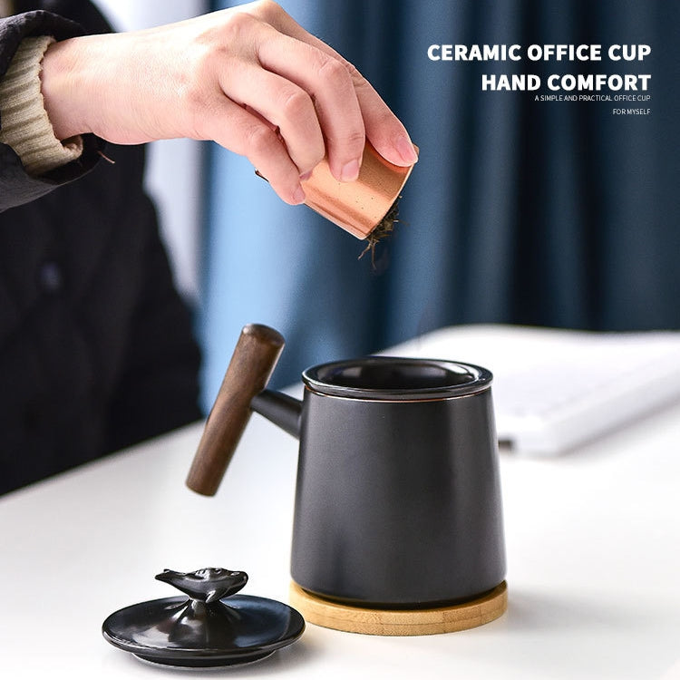 Portable Office Ceramic Mug Filter Teacup with Cover