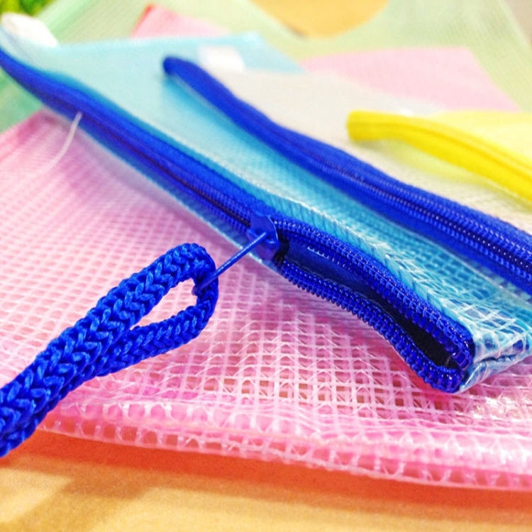 12 PCS Zipper Plastic Mesh Stationery Bag, Random Color Delivery (A3, Size: 43.5x30.5cm)