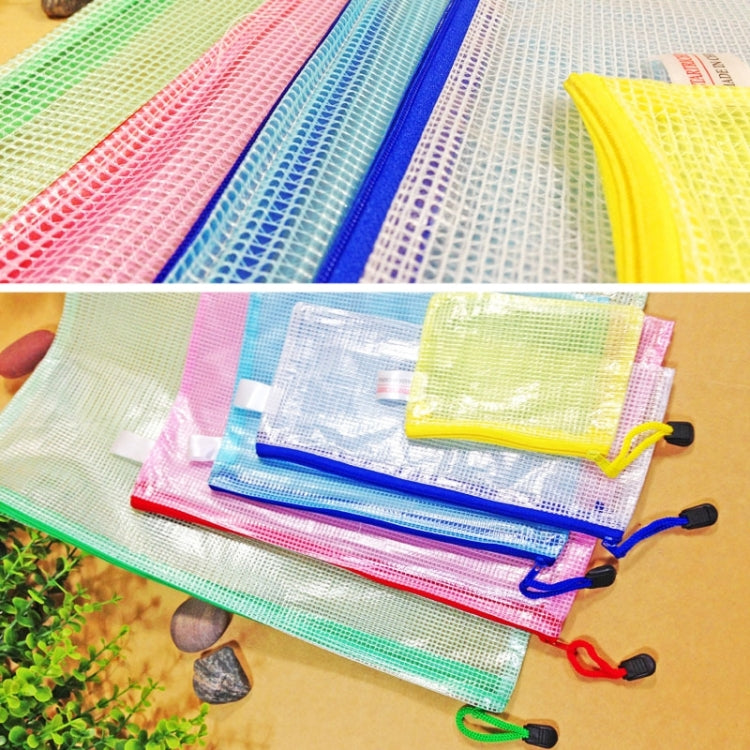 12 PCS Zipper Plastic Mesh Stationery Bag, Random Color Delivery (A3, Size: 43.5x30.5cm)