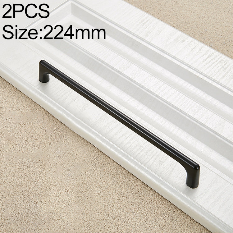 2 PCS 9011_224 Simple Black Drawer Cabinet Handle