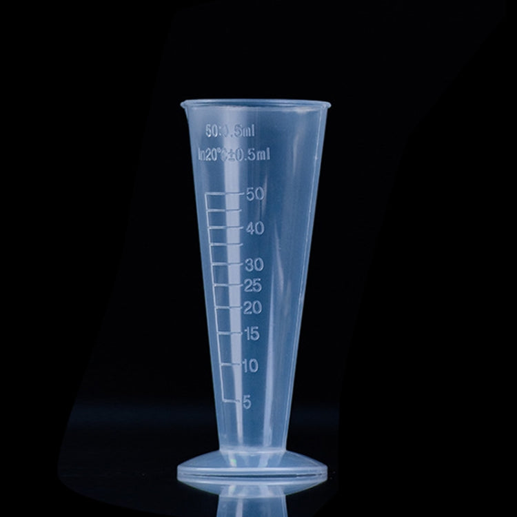 10 PCS 50ml PP Plastic Flask Digital Cone Measuring Cup Cylinder Scale Measure Glass Lab Laboratory Tools(Transparent)