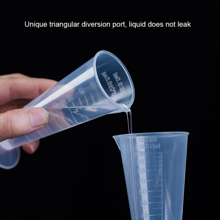 10 PCS 50ml PP Plastic Flask Digital Cone Measuring Cup Cylinder Scale Measure Glass Lab Laboratory Tools(Transparent)