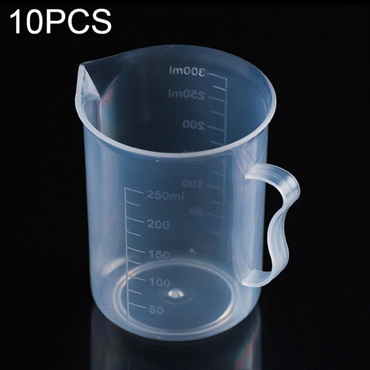 10 PCS 250ml Food Grade PP Plastic Flask Digital Measuring Cup Cylinder Scale Measure Glass Lab Laboratory Tools(Transparent)