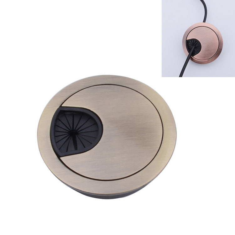2 PCS Desk Computer Desktop Zinc Alloy Round Threading Box Hole Cover, Hole Diameter: 80mm