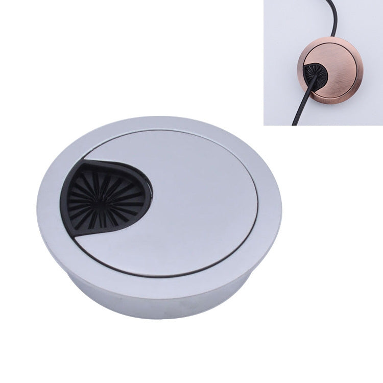 2 PCS Desk Computer Desktop Zinc Alloy Round Threading Box Hole Cover, Hole Diameter: 80mm