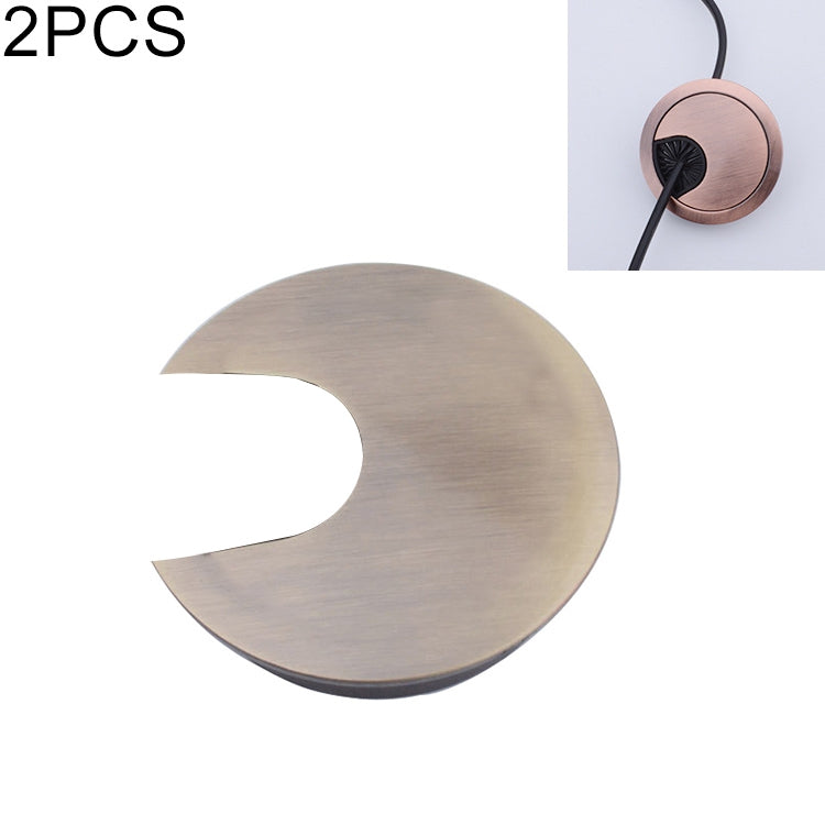 2 PCS Desk Computer Desktop Zinc Alloy Round Threading Box Hole Cover, Hole Diameter: 35mm