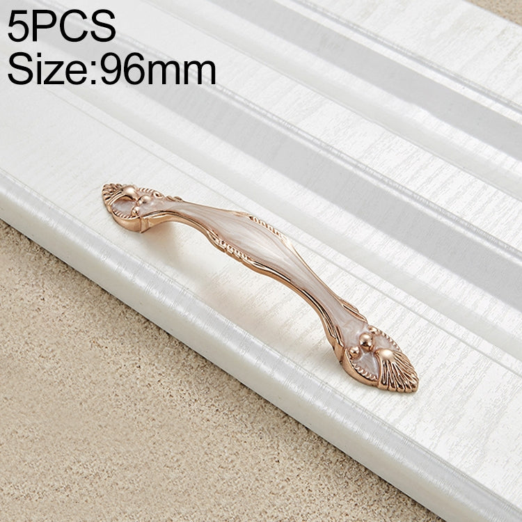 5 PCS 6566-96 White Amber Drawer Cabinet Door European Style Palace Gemstone Handle