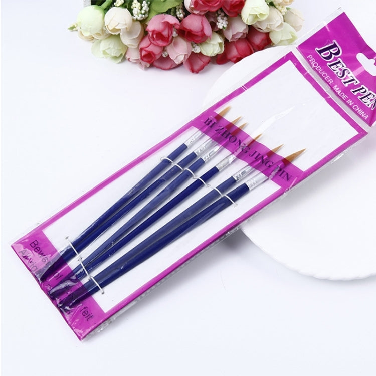 6 PCS Artists Painting Brush Set Nylon Hair Acrylic Watercolor Pointed Tip Pen Drawing Art Supplies
