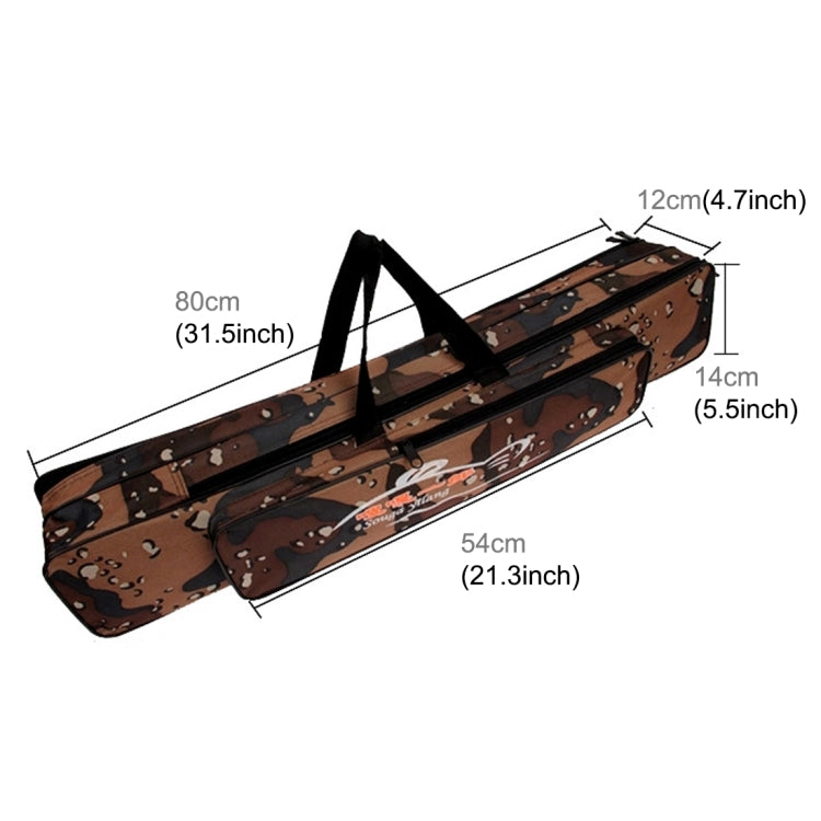 Desert Camouflage Double Layer Fishing Rod Package Waterproof Moisture - Proof Fishing Bag,Length:80 cm