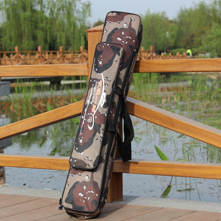Desert Camouflage Double Layer Fishing Rod Package Waterproof Moisture - Proof Fishing Bag,Length:80 cm
