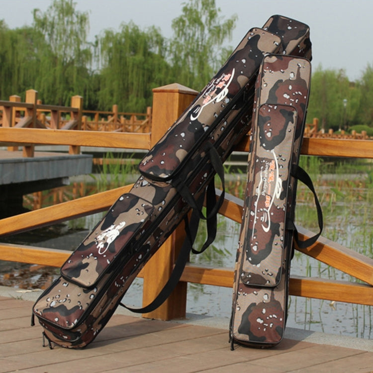 Desert Camouflage Double Layer Fishing Rod Package Waterproof Moisture - Proof Fishing Bag,Length:80 cm