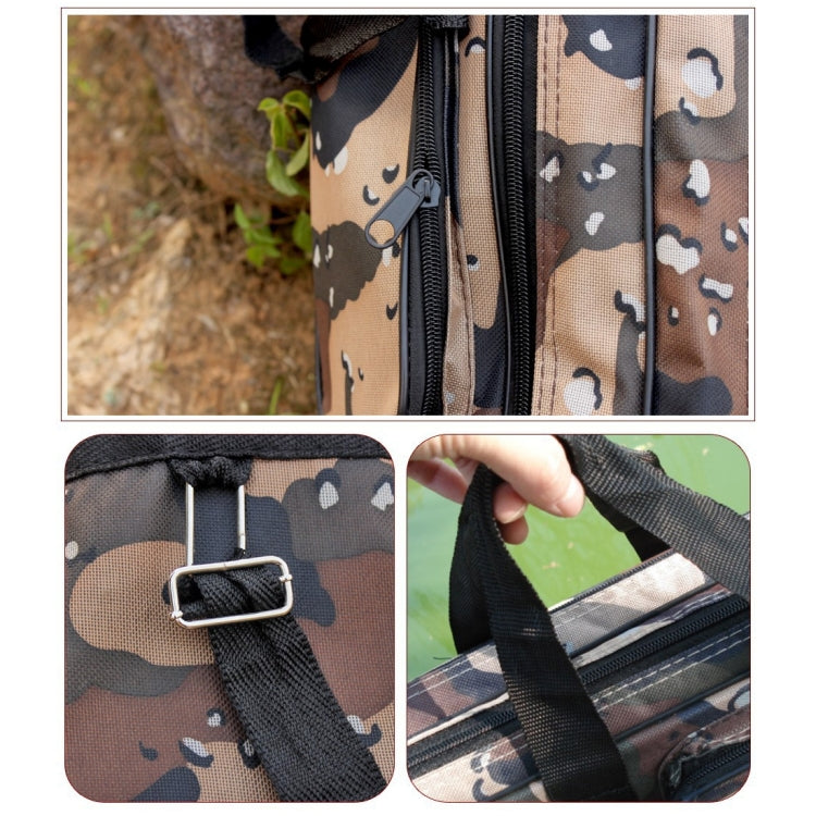 Desert Camouflage Double Layer Fishing Rod Package Waterproof Moisture - Proof Fishing Bag, Length: 1.2 m, Random Color Pattern Delivery