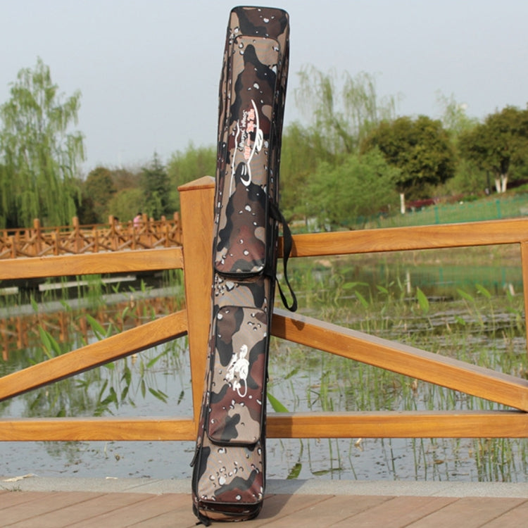 Desert Camouflage Double Layer Fishing Rod Package Waterproof Moisture - Proof Fishing Bag, Length: 1.2 m, Random Color Pattern Delivery