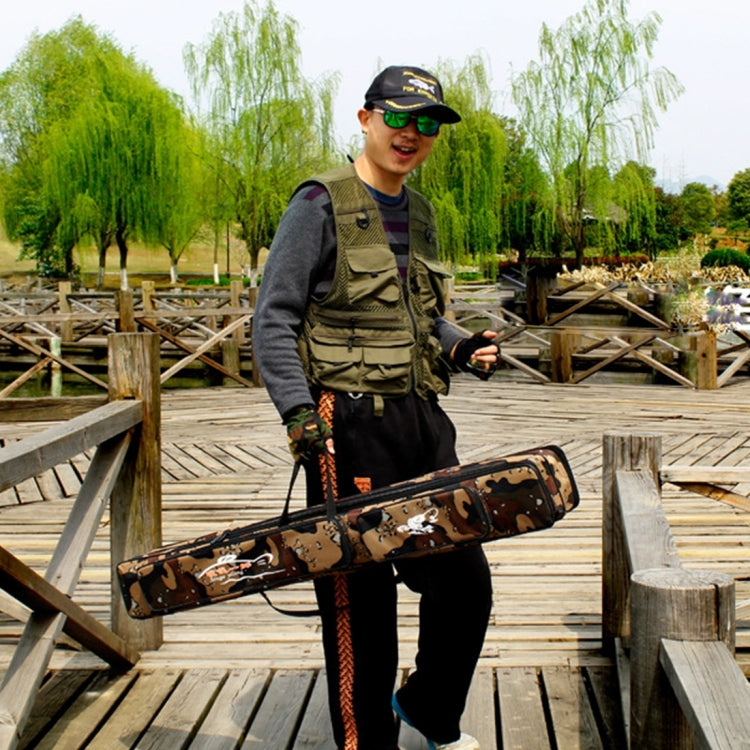 Desert Camouflage Double Layer Fishing Rod Package Waterproof Moisture - Proof Fishing Bag, Length: 1.2 m, Random Color Pattern Delivery