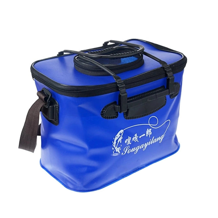 Live Fish Bucket Folding Water Bucket  Fish Bucket Bait Box Fishing Water Tank With Hand Strapï¼ŒSize:36*23*25cm, Random Color Delivery