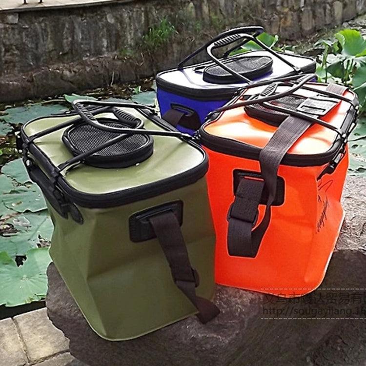 Live Fish Bucket Folding Water Bucket  Fish Bucket Bait Box Fishing Water Tank With Hand Strapï¼ŒSize:36*23*25cm, Random Color Delivery