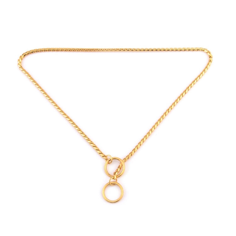 Pet Collars Pet Neck Strap Dog Neckband Snake Chain Dog Chain  Solid  Metal Chain Dog Collarï¼ŒLength:35cm